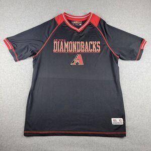 Arizona Diamondbacks True Fan Shirt Mens Medium Black V Neck Short Sleeve‎ MLB